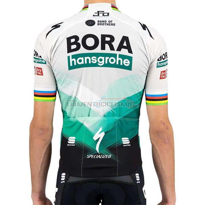 Abbigliamento Ciclismo Bora Campione Bianco Manica Corta 2021 Verde